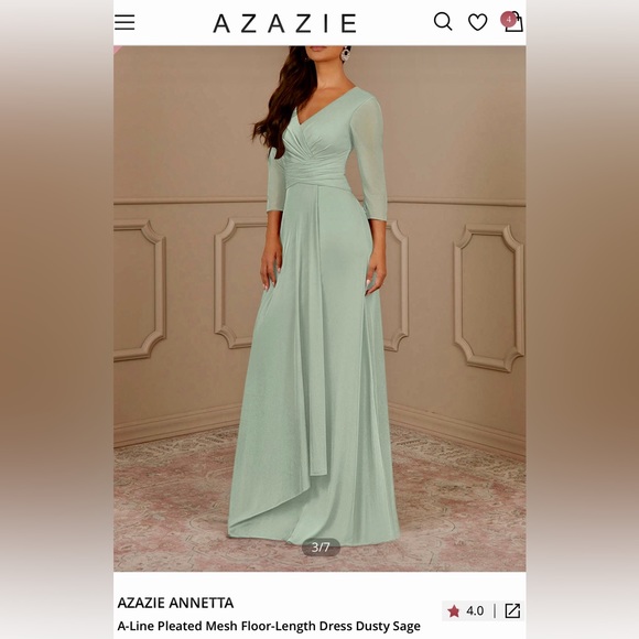 NWT Azazie Dress - Brand new, NEVER WORN Mother of the Bride dress w/garment bag - Picture 5 of 8